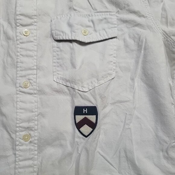 Vintage Tommy Hilfiger Men's White Button Down with Crest Sz L - Picture 4 of 7